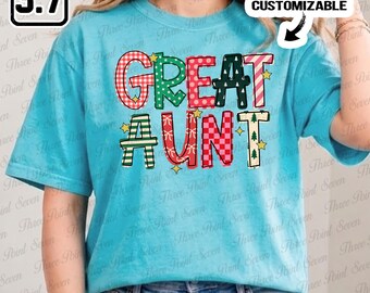 Custom Aunt Christmas Shirt, Great Aunt Sweatshirt, Personalized Retro Great Auntie Shirt TN2370-8