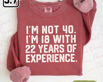 Cadeau voor je 40e verjaardag: T-shirt en sweatshirt met het cijfer 40.