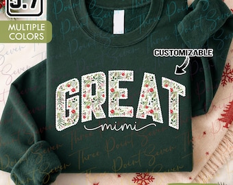 Personalized Great Mimi Christmas Sweatshirt, Floral Grandma Sweatshirt, Gift For New Mimi TN1063-3