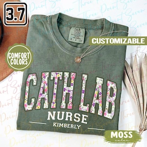 Personalized Cath Lab Comfort Colors® Shirt, Cath Lab Nurse T-Shirt, Cath Lab Technologist Shirt TN0518