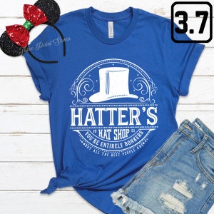 Hatter's Hat Mad Hatter Alice in Wonderland Shirt, Alice Tea Party ...