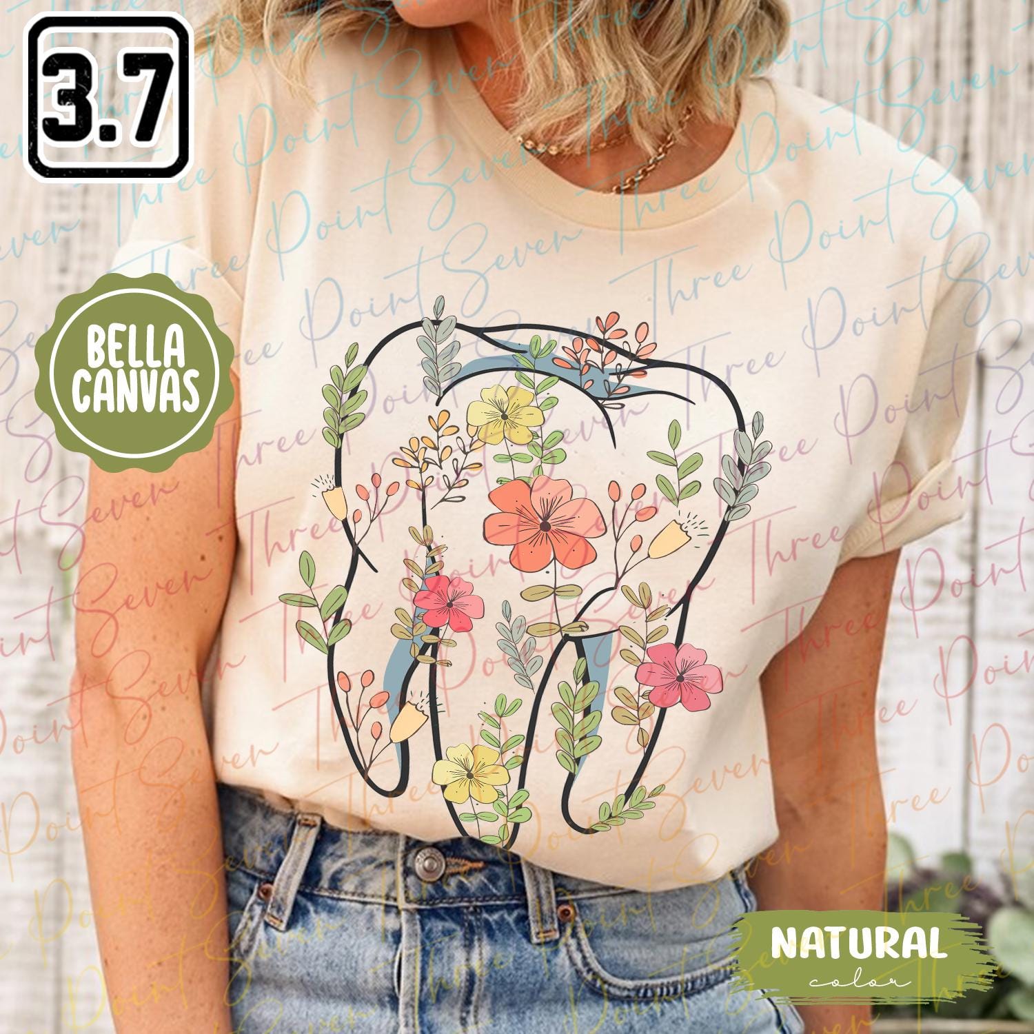 Floral Dental Shirt, Dentist T-Shirt, Dental Assistant T-Shirt, Dental Hygienist Shirt TN0431