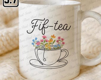 Fifty Mug, 50th Birthday Gift, Fif-Tea Mug, Floral 1975 Mug TN0705-5