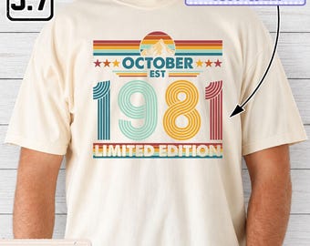 Custom Vintage 1981 Birthday Shirt, Personalized 45th Birthday Gift, 1981 Limited Edition Shirt, Retro Birthday Shirt,  Sweatshirt DH00625