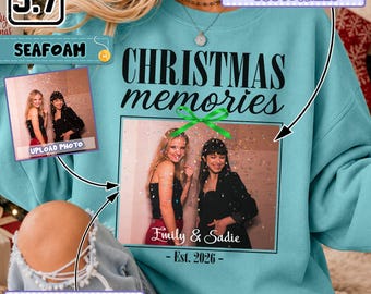 Gepersonaliseerd kerstshirt voor je beste vriendin, shirt met eigen naam en foto, kerstcadeau voor je beste vriendin, shirt met kerstherinneringen DH00586
