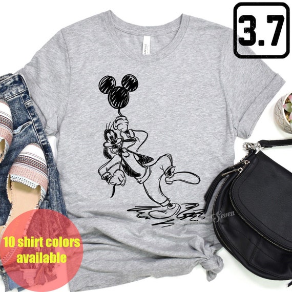 Goofy Holds Balloon Shirt Cute and Funny Goofy Epcot Shirt Etsy