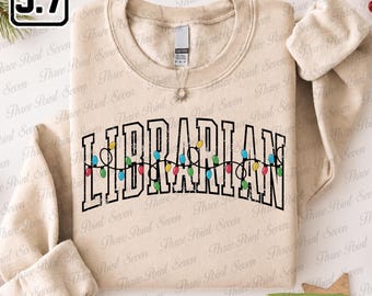 Librarian Christmas Sweatshirt, School Librarian Gift, Reading Teacher Tee, Book Lover Shirt TN2447-4