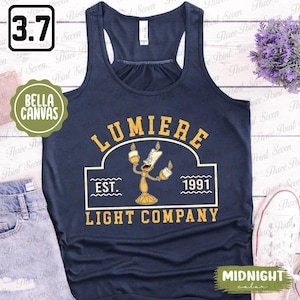 Lumiere Light Company Shirt, Beauty and the Beast, Women&#39;s Workout Tank, Gym Tank Top, Womens Muscle Tee, Magic Kingdom Shirt E0604