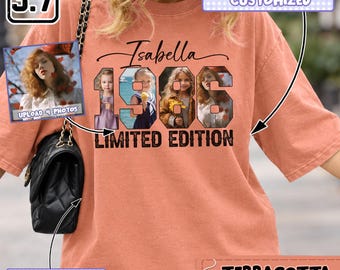 Personalized Birthday Photos Shirt, Custom Name & Birth Year Shirt, 40th Birthday Gift, Vintage 1986 Shirt, Family Photo Sweatshirt DH00580