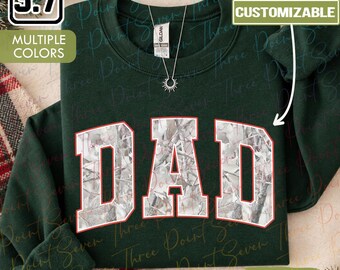 Gepersonaliseerd kerstshirt voor papa, sneeuwcamouflage shirt voor papa, wintercadeau voor papa TN2451-7