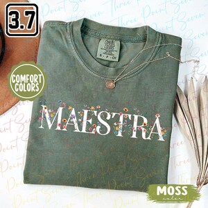 Comfort Colors® Floral Maestra Shirt, Spanish Teacher Shirts, Maestra Bilingue Shirt, Bilingual Teacher Gift TN0728