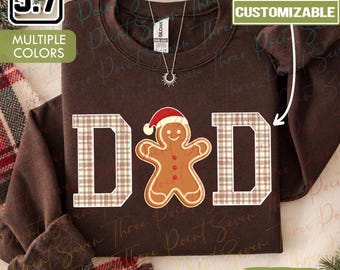 Gepersonaliseerd kersttrui voor papa, kerstshirt voor het hele gezin, peperkoek-papa shirt TN2605