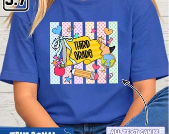 Personalized 3rd Grade Kid Pennant Flag Shirt, Custom Back To School Student Shirt, Preppy Third Grade Student Shirt, Sweatshirt DH00209