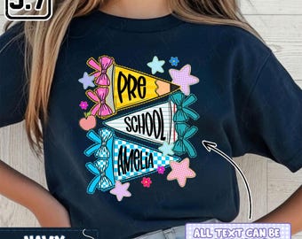 Pre-K Student Pennant Shirt, Custom Kid Name Shirt, Personalized Student Team Pennant Flag Shirt, Pre-K Kid Sweatshirt DH00203