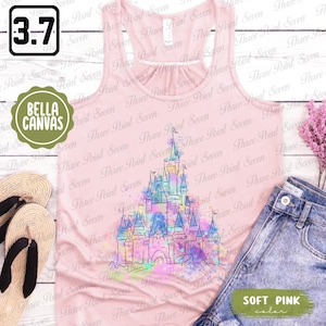 Watercolor Castle Tank Top, Magic Kingdom Tank Top E0279