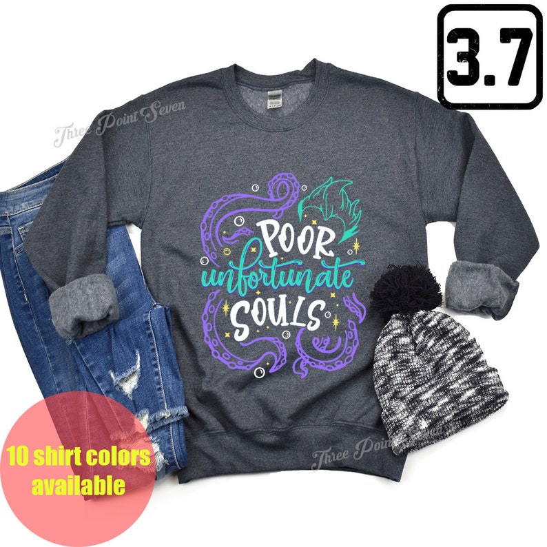 Poor Unfortunate Soul Ursula Villain Women's Crewneck Sweatshirt, Magic Kingdom Family Matching Sweatshirt, Halloween Gift E0194 image 3