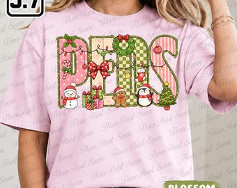 Camiseta navideña para enfermeras pediátricas, sudadera estilo preppy para enfermeras pediátricas, camiseta navideña de pediatría TN2247-9