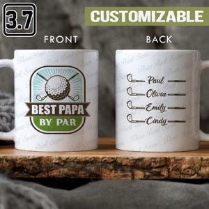 Personalized Best Papa By Par Mug, Custom Golf Grandpa With Grandkids Names Mug, Golf Papa Mug, Golf Lovers Gift TN0604-2