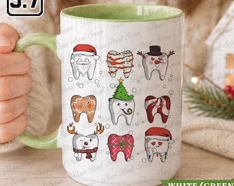 Taza navideña para dentistas, taza para asistentes dentales, ortodoncistas - Regalo navideño para dentistas TN0462