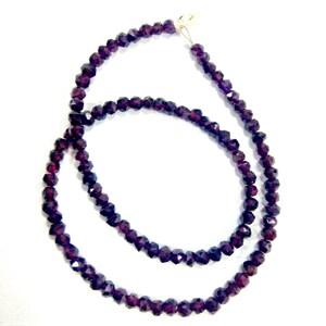Faceted Garnet Bead Necklace: Sterling Silver Clasp, AAA+ Quality