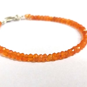 Rondelle Facettierte Karneol Perlen Armband: Edelstein Schmuck