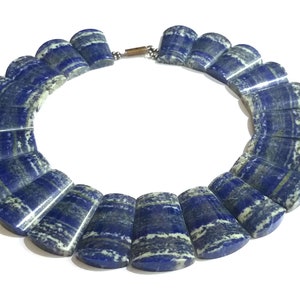 Handmade Lapis Lazuli Choker Necklace: AAA Quality, 16&quot; Princess Style