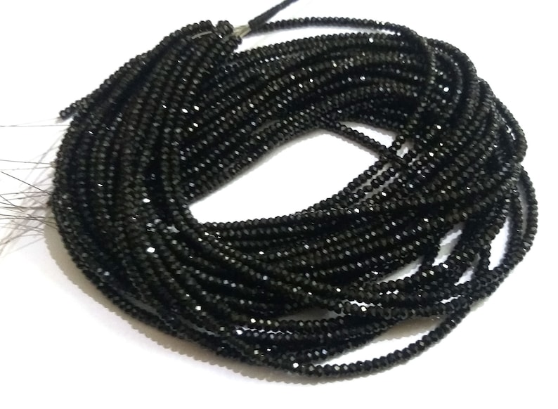 Indian Black Tourmaline Beads Indian Black Tourmaline 4mm Beads Faceted Rondelle Tourmaline Jewelry Loose Beads 16 Strand