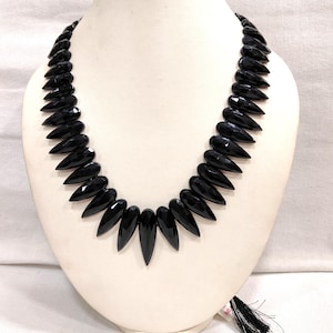 Natural Black Spinel Necklace, Black Spinel Necklace, Spinel Jewelry Necklace, Black Spinel Beaded Fancy Jewelry Necklace