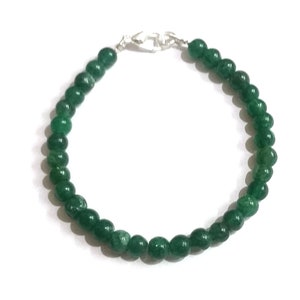 Natural Green Aventurine Gemstone Bracelet, Green Aventurine Round Bracelet, Plain Round Green Aventurine 5mm Beaded Jewelry Bracelet