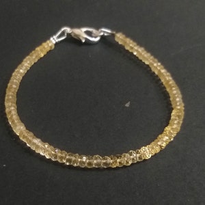 AAA Citrine Bracelet: Dainty Beaded Gemstone Jewelry (3-4mm)