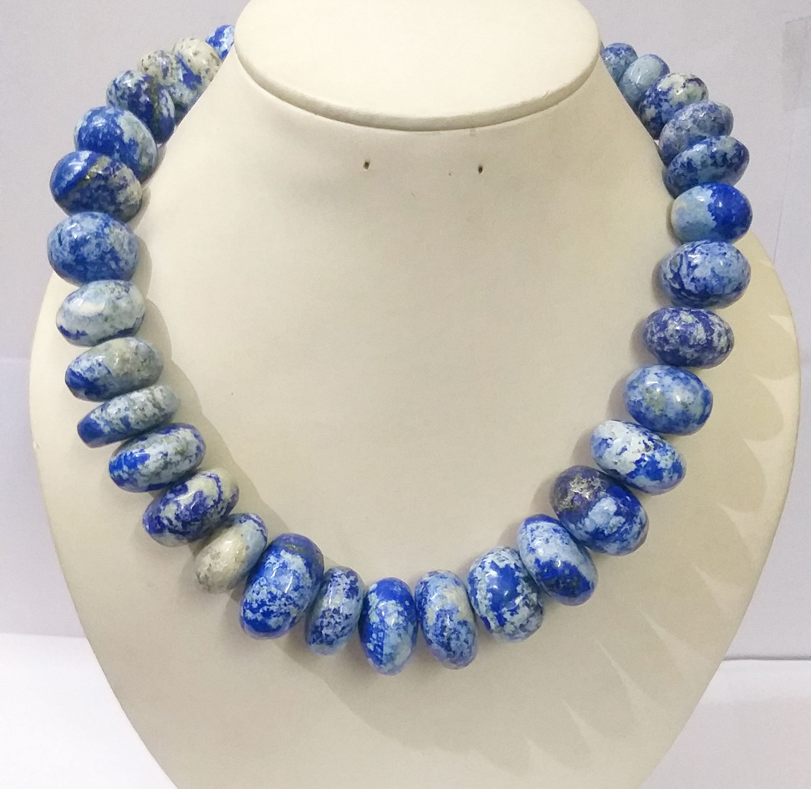 LAPIS LAZULI Jewelry Necklace, Lapis Smooth Rondelle Lapis Jewelry