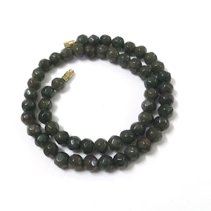 Green Aventurine Rondelle Faceted Bead Necklace - 18 Inch AAA Quality