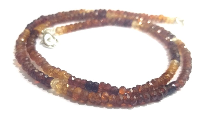 Hessonite Garnet Jewelry Necklace Hessonite Garnet Beaded Jewelry Long Necklace Handmade Hessonite Garnet Beads