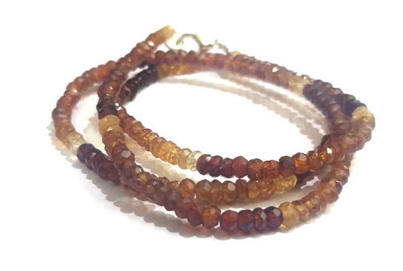 Hessonite Garnet Jewelry Necklace Hessonite Garnet Beaded Jewelry Long Necklace Handmade Hessonite Garnet Beads