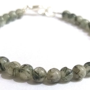 AAA Rutilated Gemstone Bracelet: Handmade 5mm Rondelle Beads