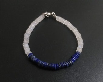 ダブルポイントクリスタル　ラピスラズリ☾　ブレスレット ラピスラズリ クリスタル タブレット 1粒 ネックレス 14kgf 瑠璃色