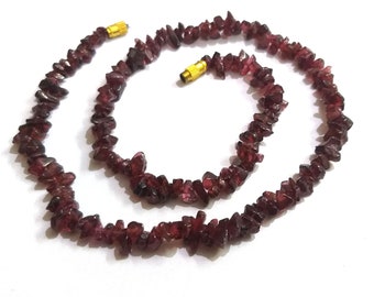 AAA+ Granat Chips Kette: Roher Nugget Edelstein Schmuck