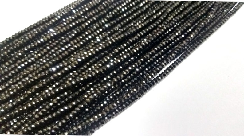Indian Black Tourmaline Beads Indian Black Tourmaline 4mm Beads Faceted Rondelle Tourmaline Jewelry Loose Beads 16 Strand