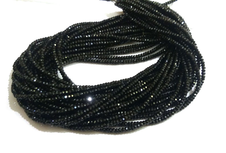 Indian Black Tourmaline Beads Indian Black Tourmaline 4mm Beads Faceted Rondelle Tourmaline Jewelry Loose Beads 16 Strand