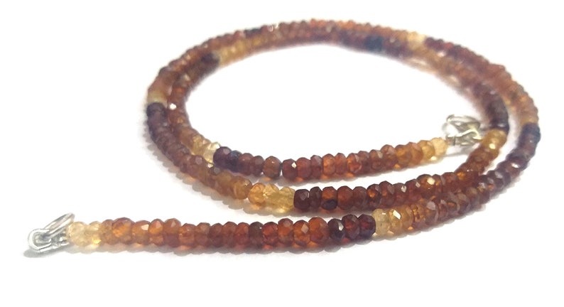 Hessonite Garnet Jewelry Necklace Hessonite Garnet Beaded Jewelry Long Necklace Handmade Hessonite Garnet Beads