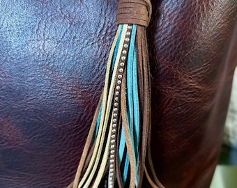 Suede Tassel with Studs (8 or 11 inch long)