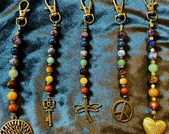 Seven Chakras Purse Flair, 8 mm Beads
