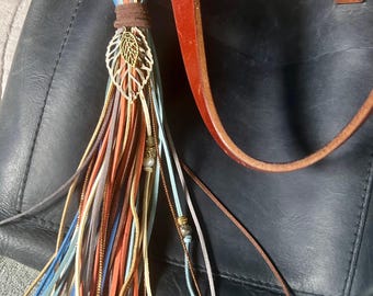 Suede Boho Tassel (Blue, Azure, Burned Orange, Brown, Gray, Beige, Cream)