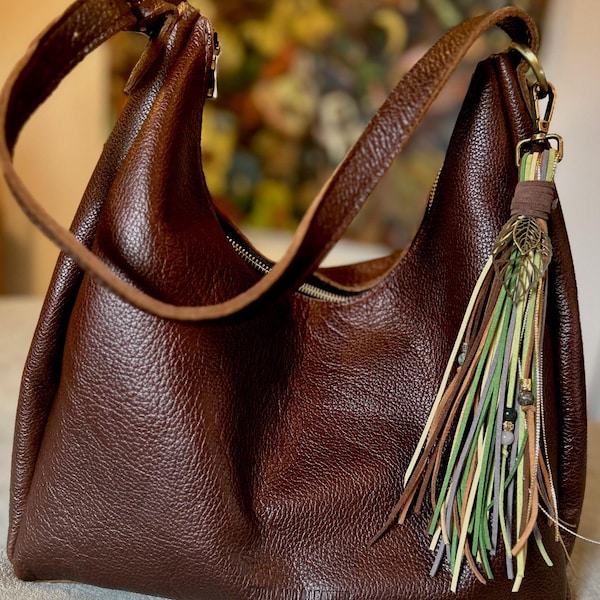 Borla bohemia colorida (marrón, crema, verde, gris, lima, crema)