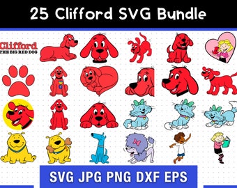 25 Clifford SVG Bundle, Clifford SVG Template, Digital SVG, Sublimation, Cricut File, Movie Sketched Svg | Pdf | Png