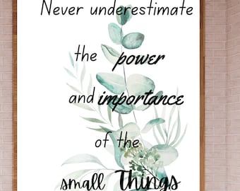 Botanical Inspirational Quote Print: Home Office Wall Art (Digital Download)