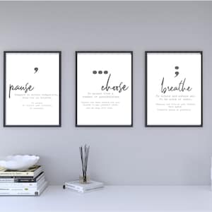 Wandkunst für psychische Gesundheit, Pause Wählen Sie atmen, Büro druckbare Wandkunst, psychische Gesundheit, Bürodekoration, Inspiration Zitate, PDF US & A4