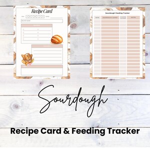 Ricetta per il lievito madre, PDF con il monitoraggio dell'alimentazione, stampabile per la cottura del pane, registro di partenza, organizer da cucina, download digitale