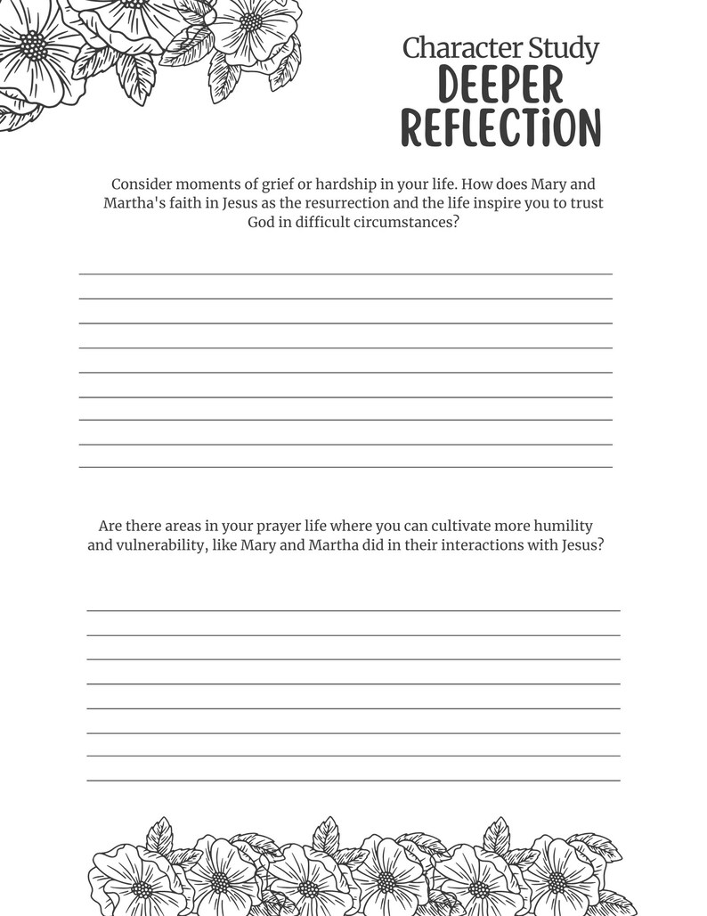 Mary and Martha Bible Study: Friends of Jesus (PDF) 17 Pages - Etsy