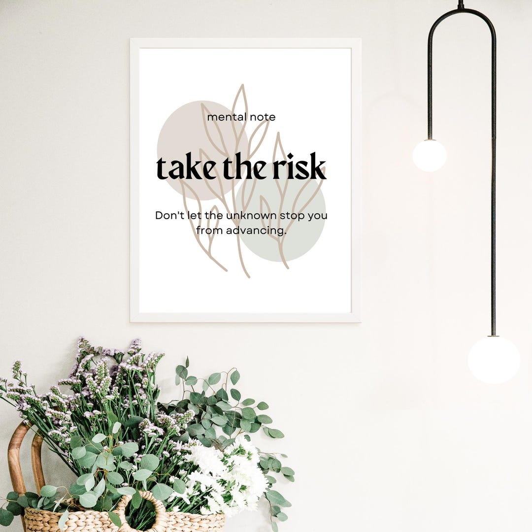 Taking Risks Art Take the Risk Print: Minimalist Motivational Wall Art (digital Download ...